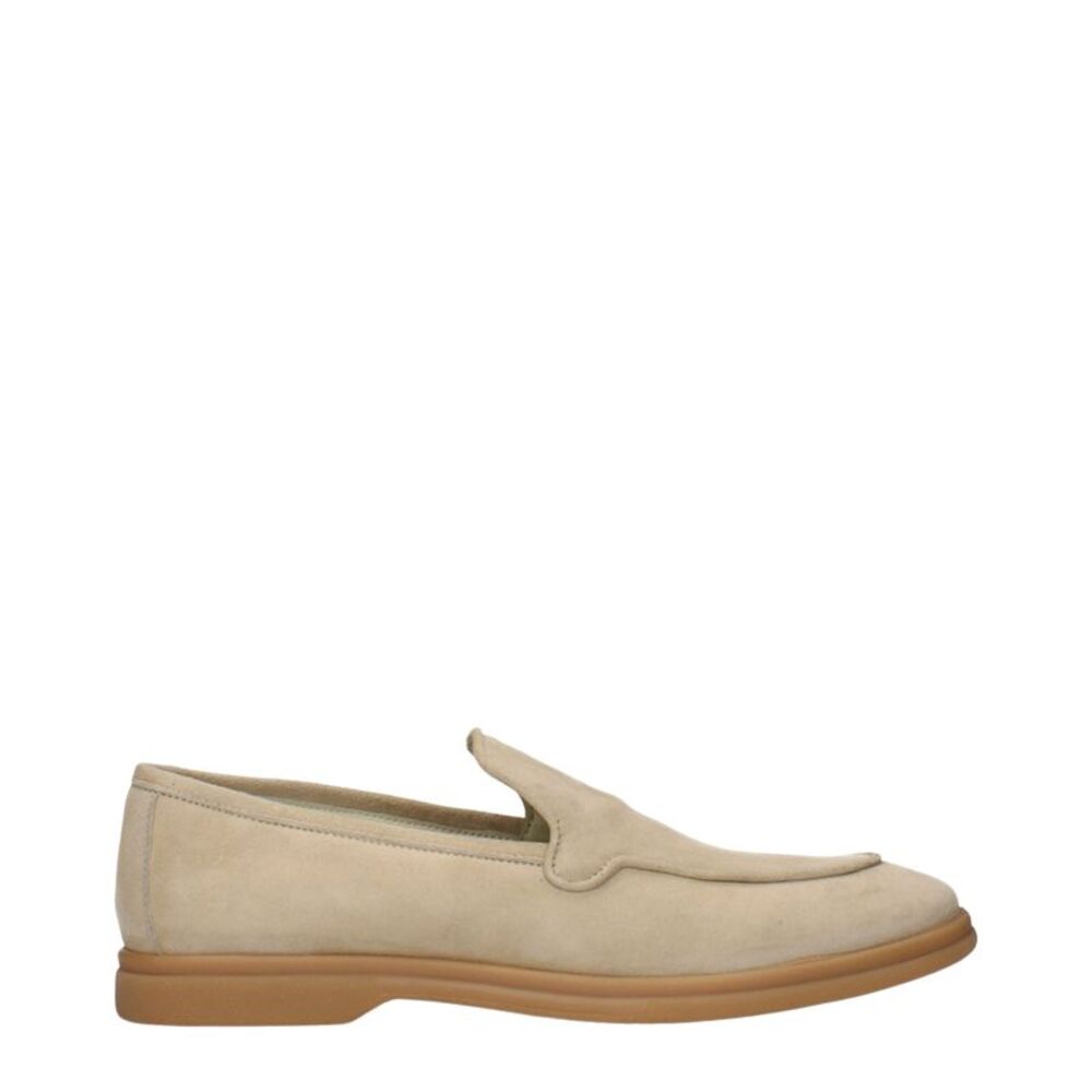 Eleventy Beige Leather Slip-On Men's Loafers